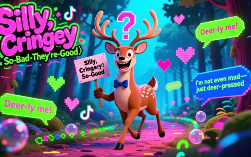 Clever deer pun illustration for witty captions and jokes